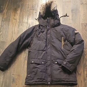 Kamik Men's Black Down Coat with Fur Hood